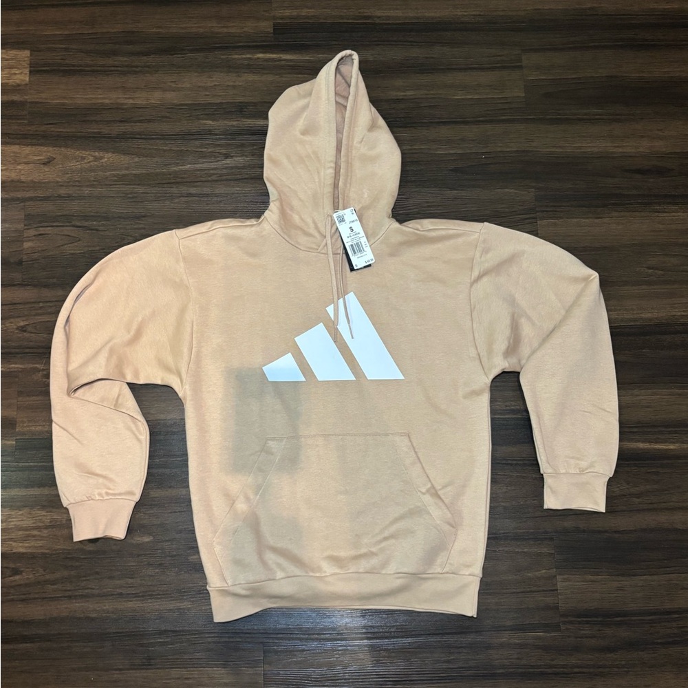 Adidas Beige Hoodie with White Logo